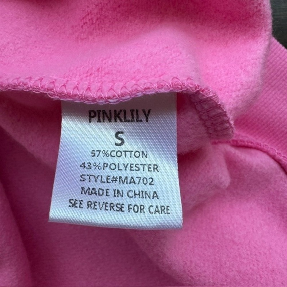 NWOT Pink Lily Sunshine & Coffee Graphic Sweatshirt Hot Pink Women's Small - Picture 6 of 10